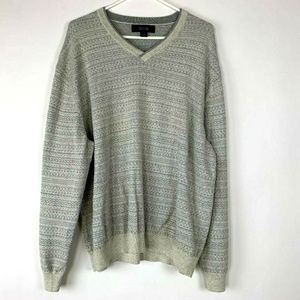 Tasso Elba Sweater Size XXL Gray V Neck 2XL